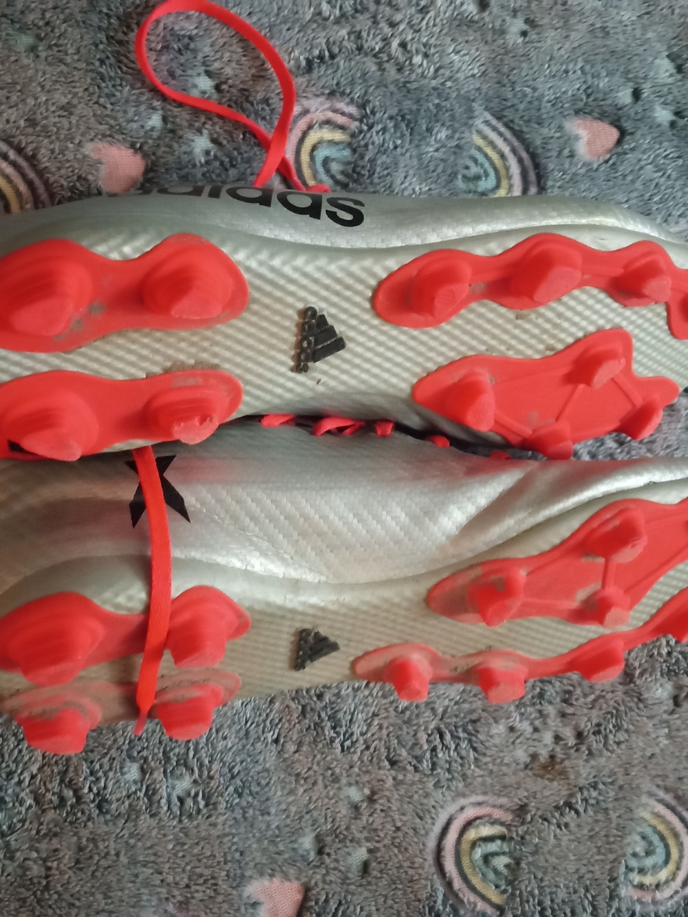 Adidas X Men's Soccer Cleats - Silver with Red - Picture 4 of 7
